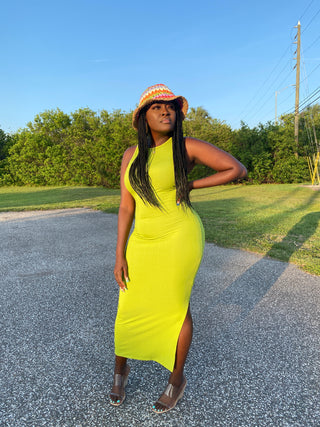 Its Giving Sundress Season - Green Bodycon Ribbed Maxi Dress