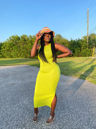 Its Giving Sundress Season - Green Bodycon Ribbed Maxi Dress