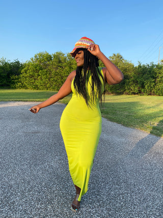 Its Giving Sundress Season - Green Bodycon Ribbed Maxi Dress