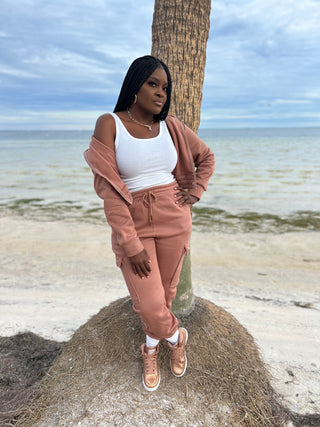 Mocha Cargo Jogger Set
