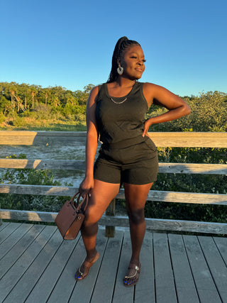 Black two piece set. Summer two piece set. Matching set. Black.