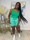 Green Light Goals – Bodysuit & Acid Wash Shorts Set