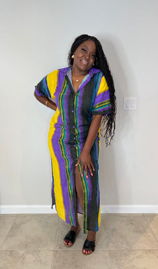 Maxi dress. Button down dress. Long dress. Comfy dress. Casual wear.