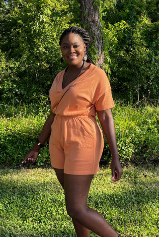 Butter Orange one piece romper