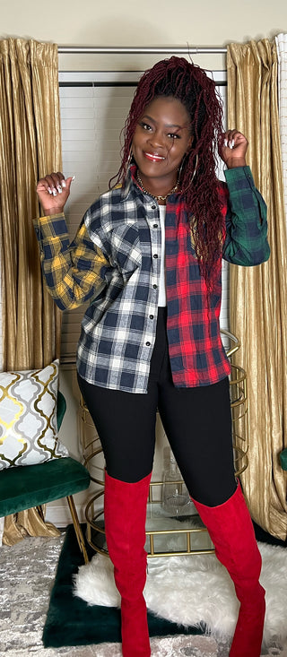 Everyday Color Block Flannel Top