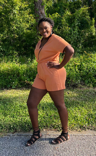 Butter Orange one piece romper