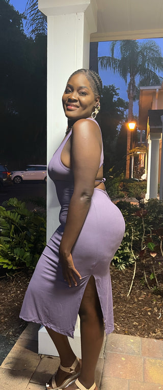 purple bodycon dress