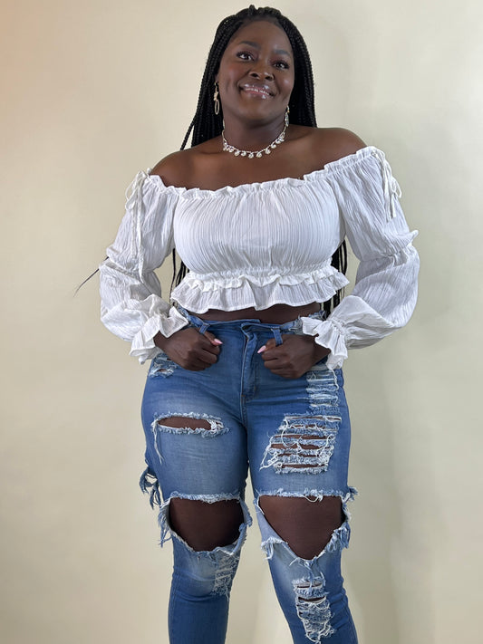 In Your Diva   off shoulder white top