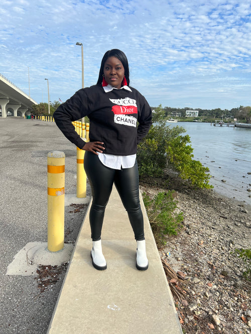 In Your Diva   Black pullover sweatshirt 