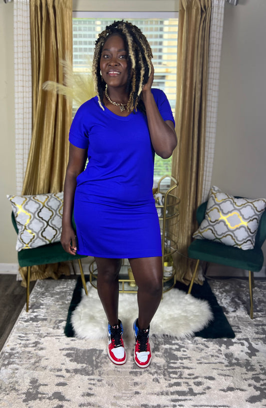 In Your Diva   oversized vneck dress with pockets